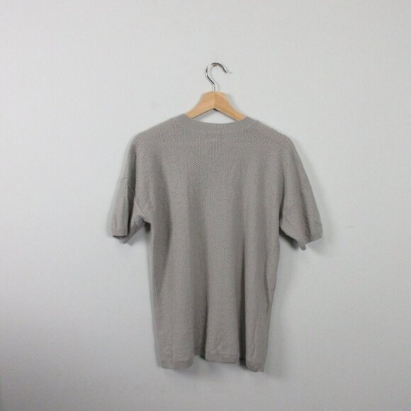 J Crew Men's Womens Shirt M Gray Italian 100% Cashmere HOLE Sweater Top 176 - Picture 2 of 8